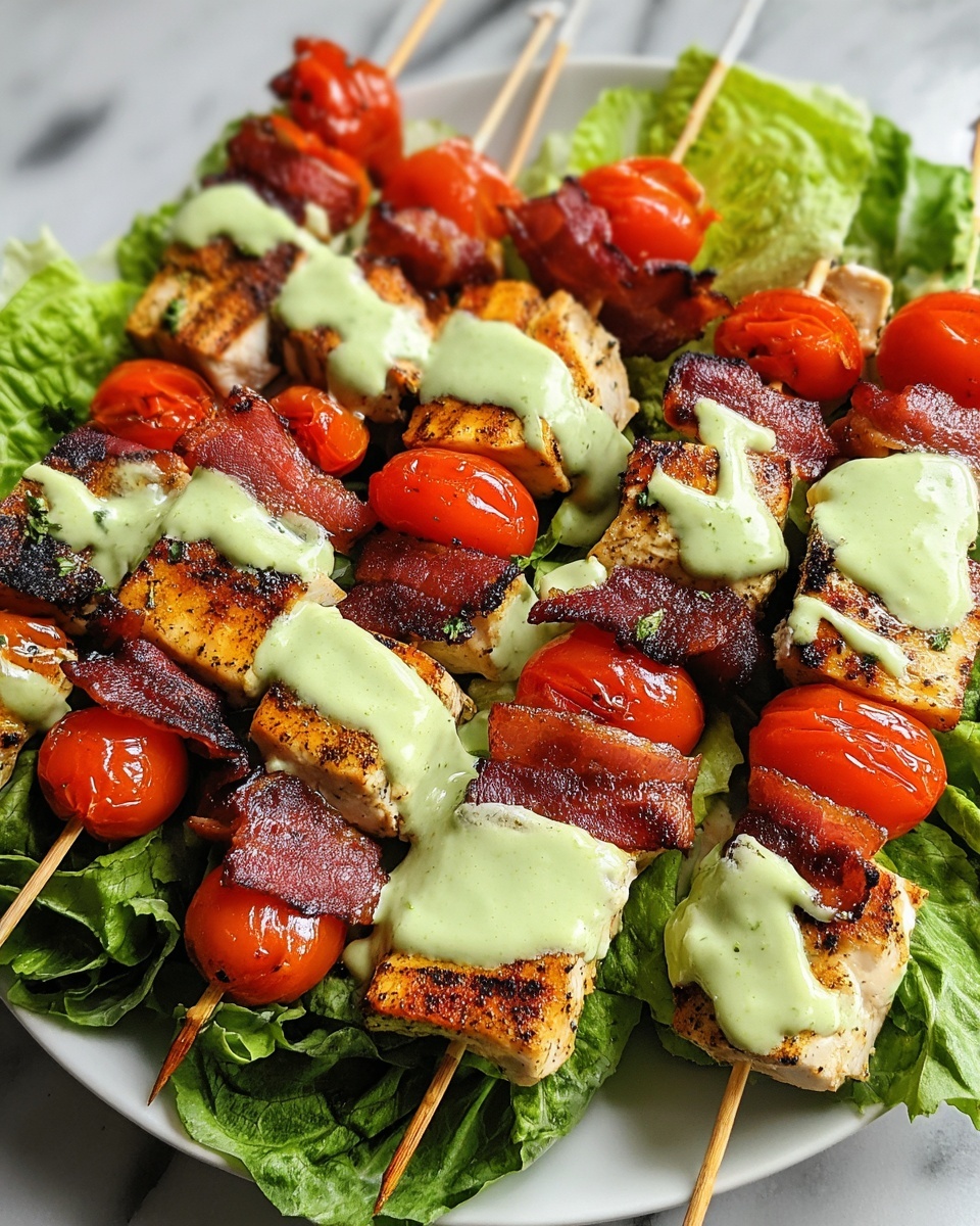 BLT Skewers with Avocado Sauce Recipe - Recipe Image