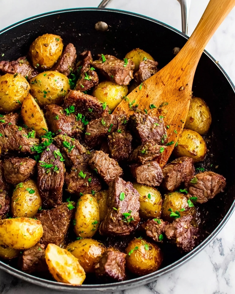 Garlic Butter Steak Bites and Potatoes Recipe - Recipe Image
