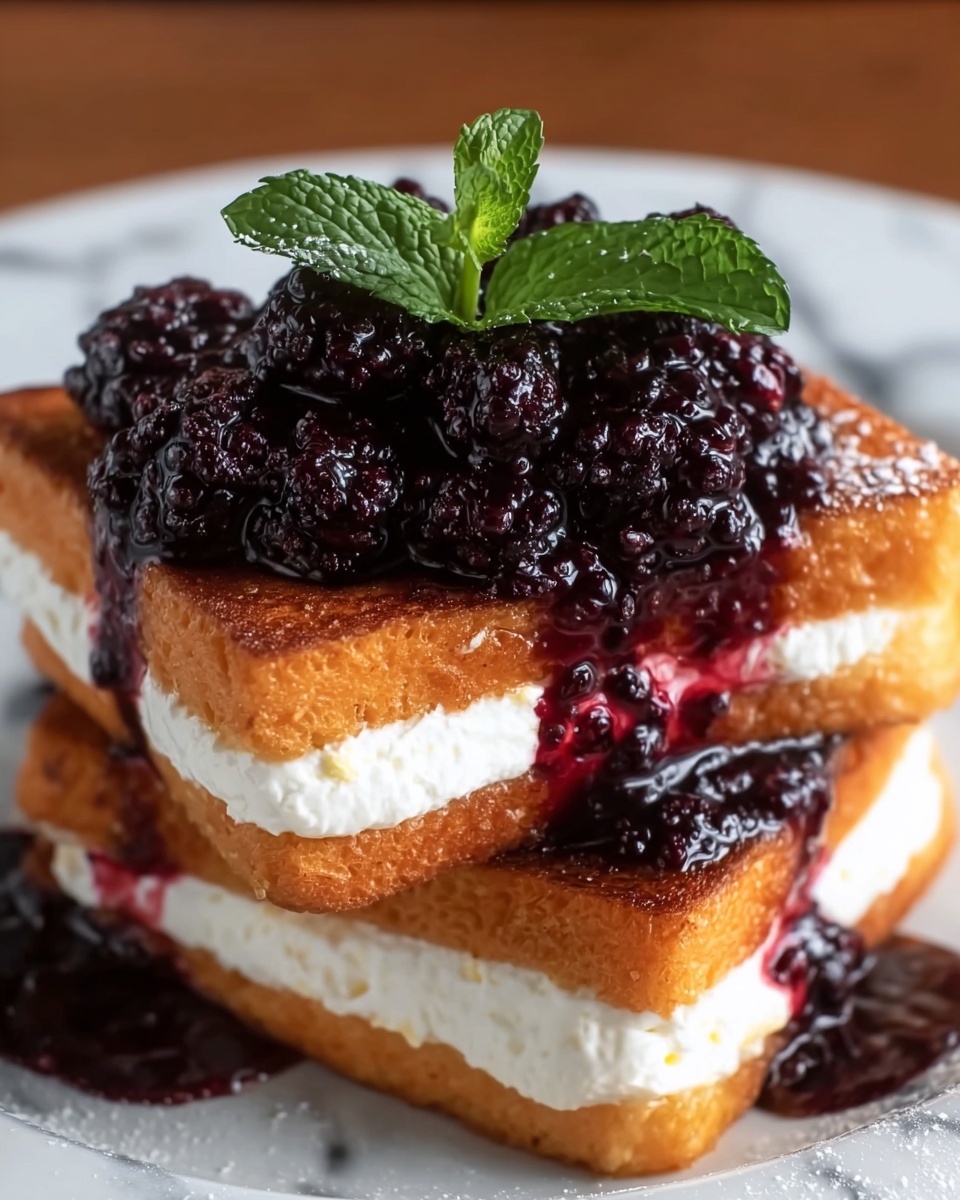 Cream Cheese Stuffed French Toast with Blackberry Recipe - Recipe Image