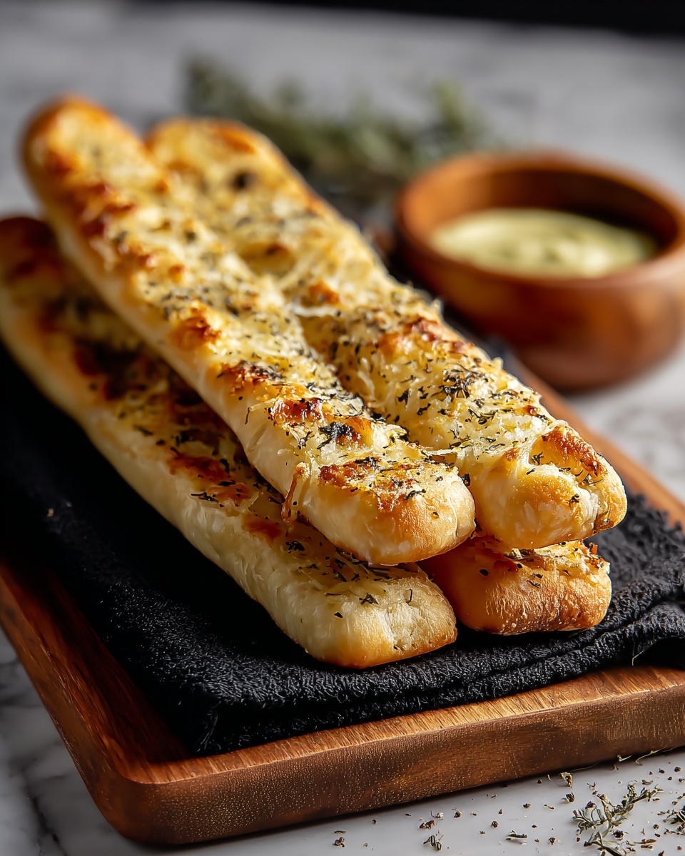 Golden Sourdough Cheesy Breadsticks Recipe - Recipe Image