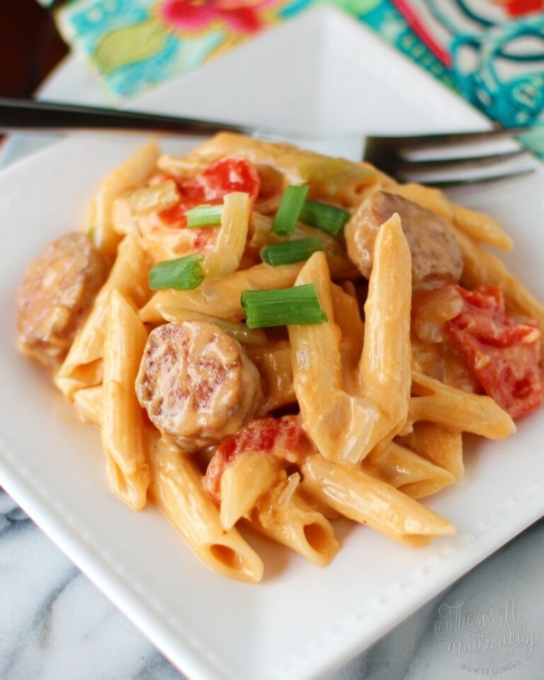 One Pot Cheesy Pasta and Sausage Recipe