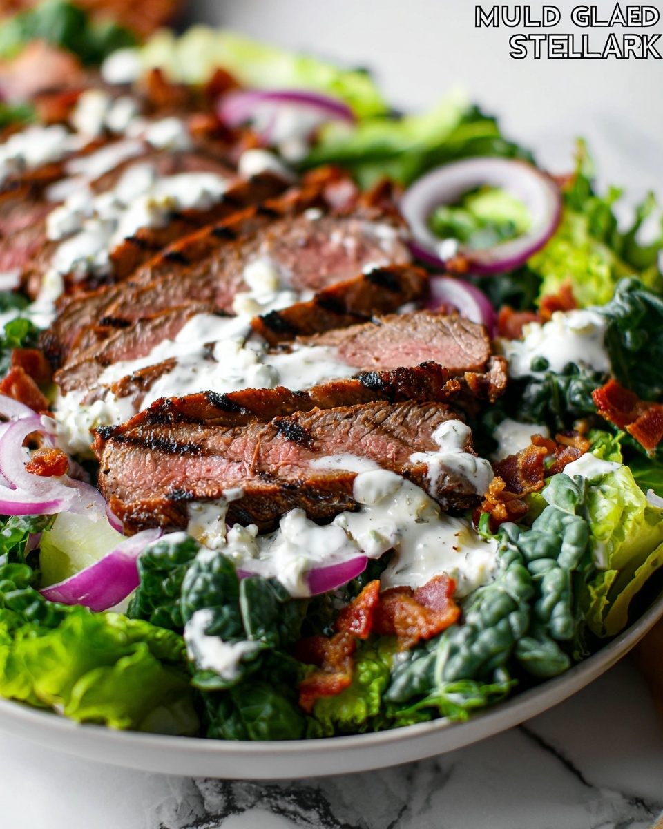 Mustard Glazed Grilled Steak with Salad Recipe - Recipe Image