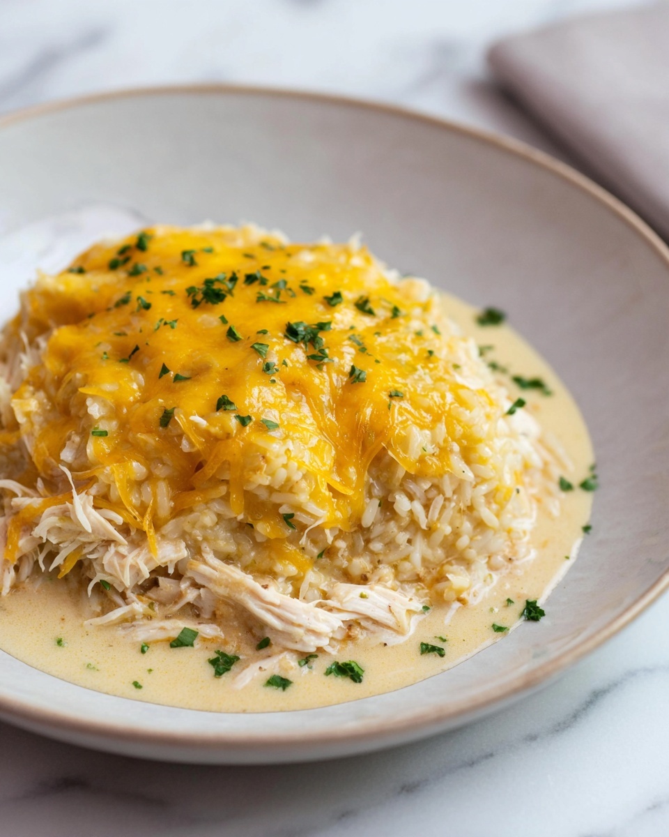 Cheesy Chicken & Yellow Rice Casserole Recipe - Recipe Image
