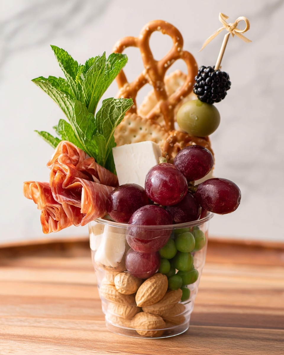 Charcuterie Cups with Salami, Cheese, and Fresh Fruits Recipe - Recipe Image