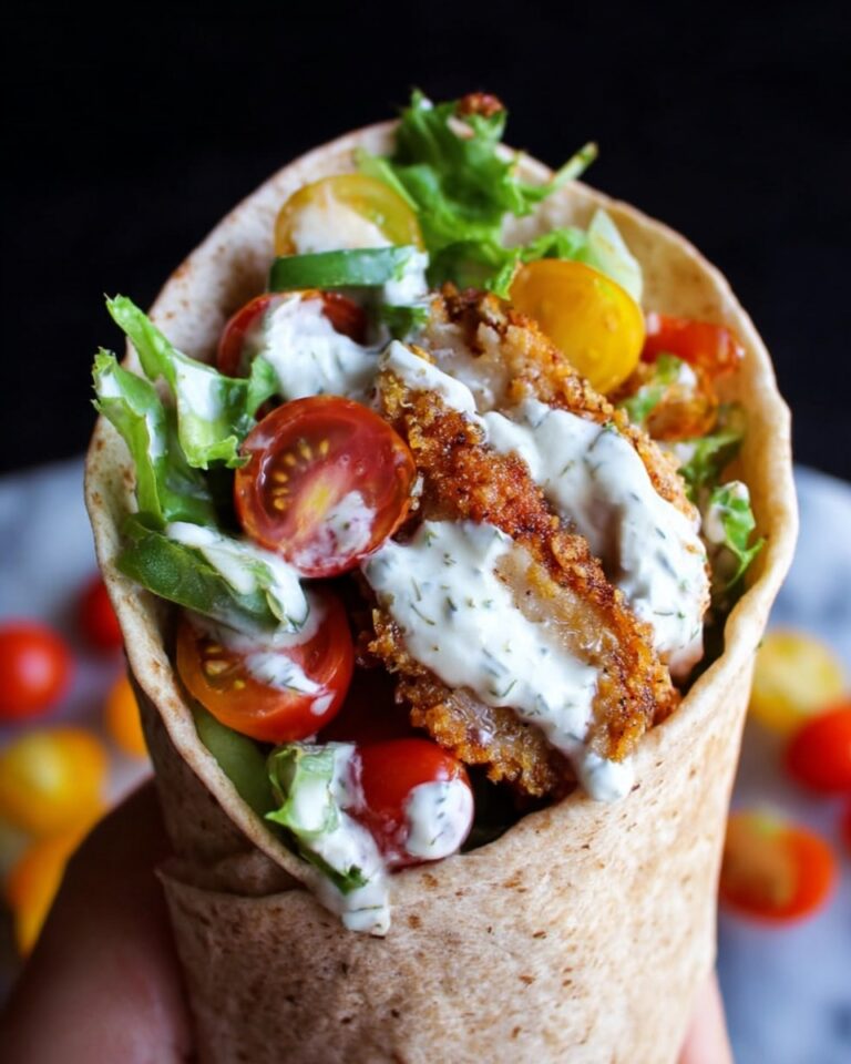 Fried Chicken Wraps with Homemade Ranch Dressing Recipe