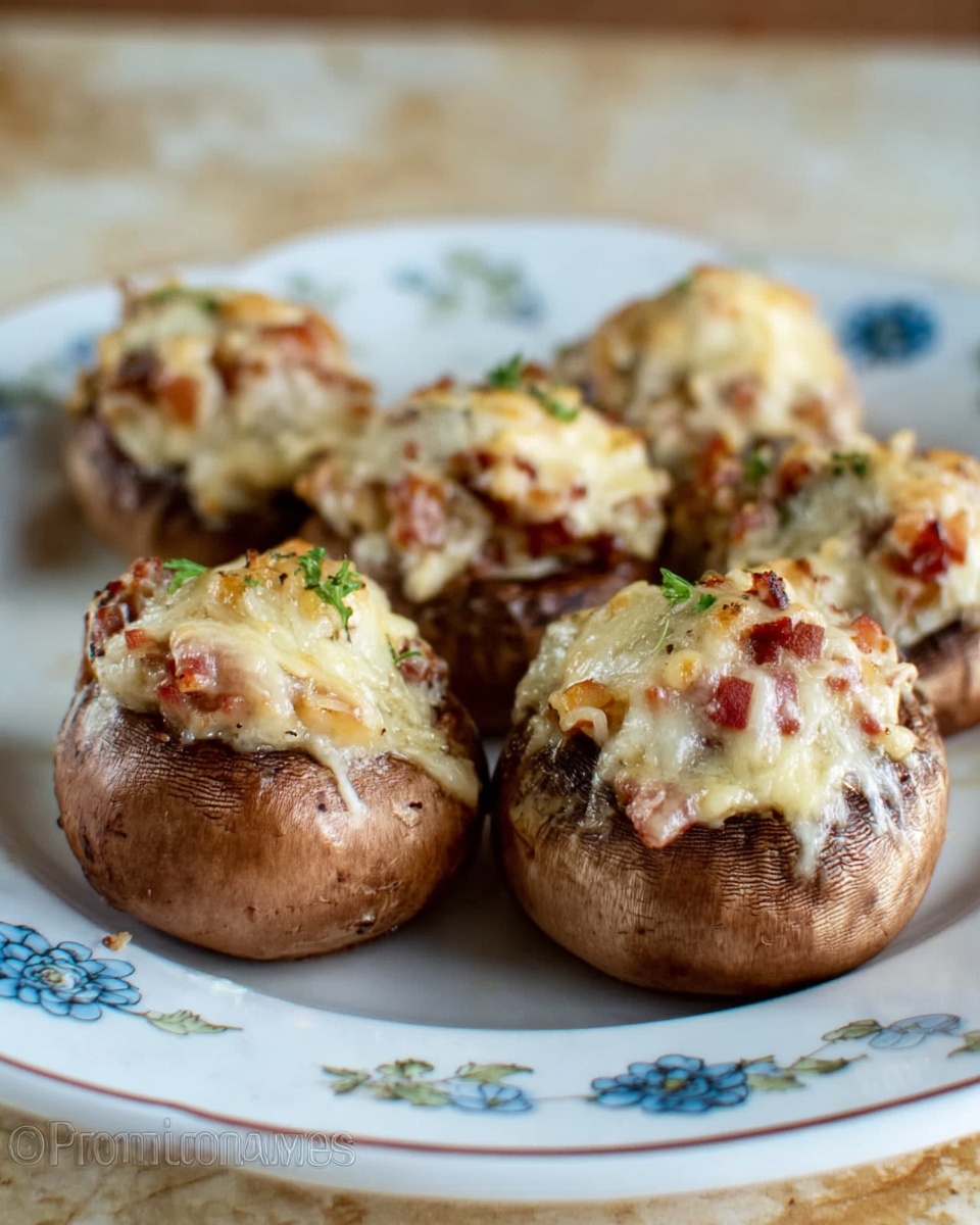 Smoked Gouda and Bacon Stuffed Mushrooms Recipe - Recipe Image