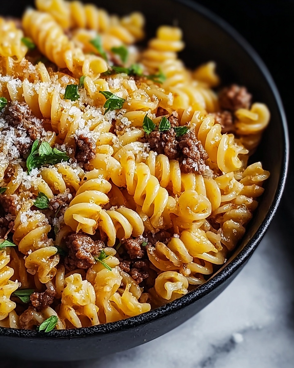 One Pot Beef and Cheddar Ranch Pasta Recipe - Recipe Image