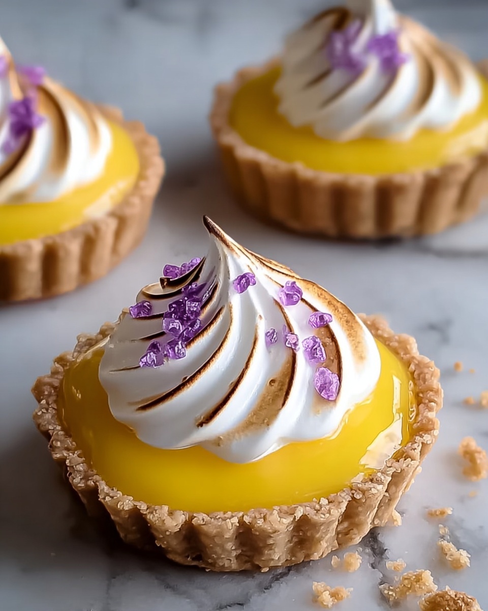 Elegant Mini Lemon Tart with Lilac Meringue Recipe - Recipe Image