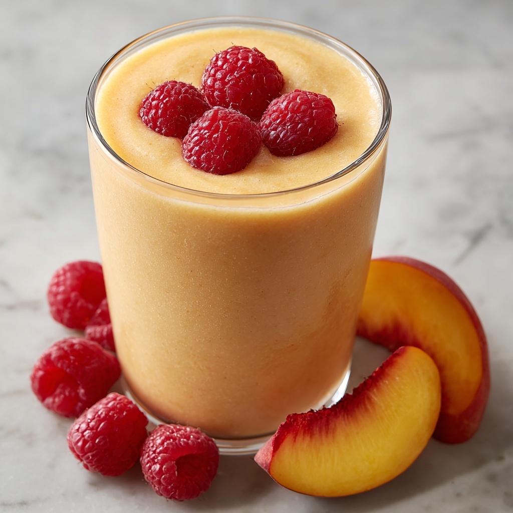 Vanilla Peach Raspberry Weight-Loss Smoothie Recipe - Recipe Image