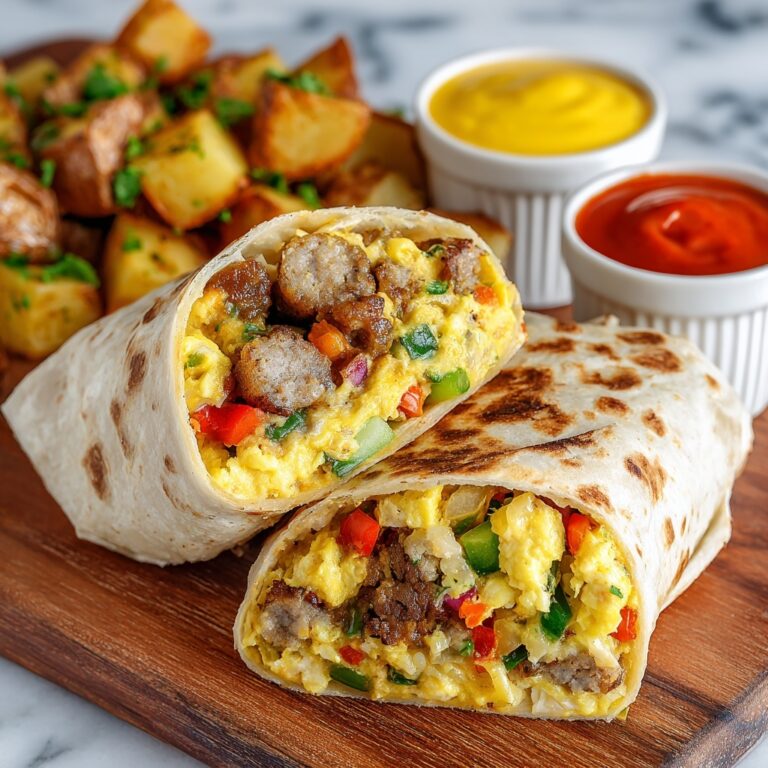 Freezer Breakfast Burritos with Sausage, Eggs & Salsa Verde Recipe