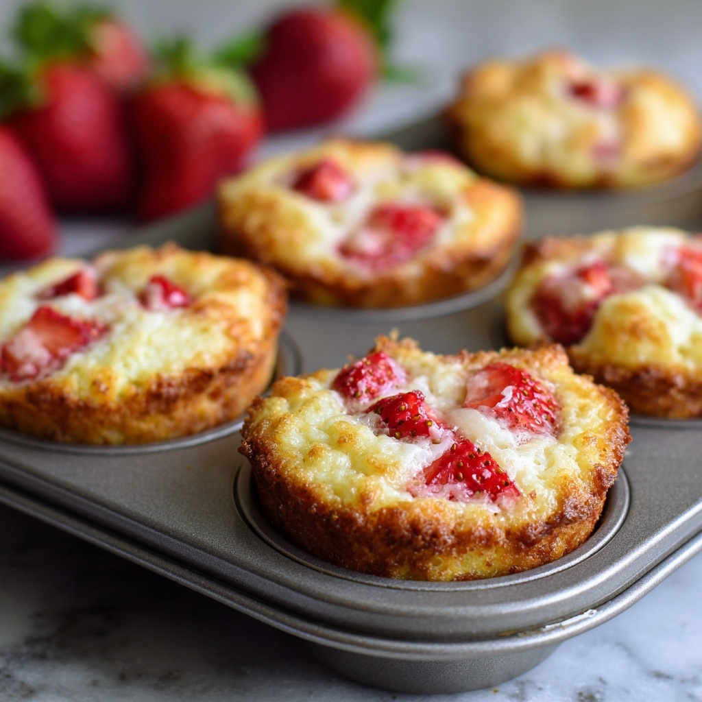 Strawberry Cottage Cheese Pancake Muffins: High-Protein Bites Recipe - Recipe Image