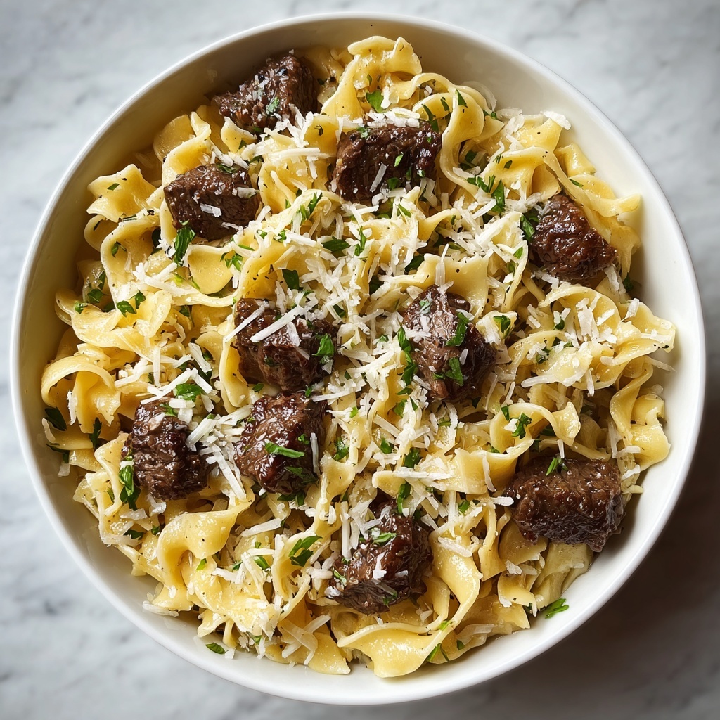 Beef and Garlic Butter Pasta Recipe - Recipe Image