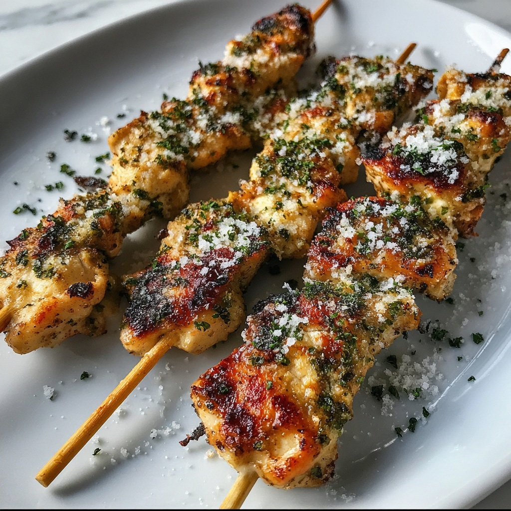 Ranch Garlic Parmesan Chicken Skewers Recipe - Recipe Image