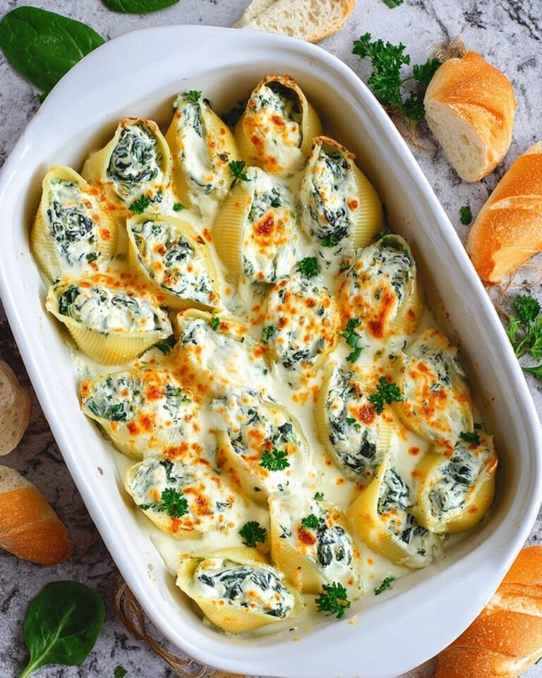 Creamy Chicken and Spinach Stuffed Pasta Shells Recipe
