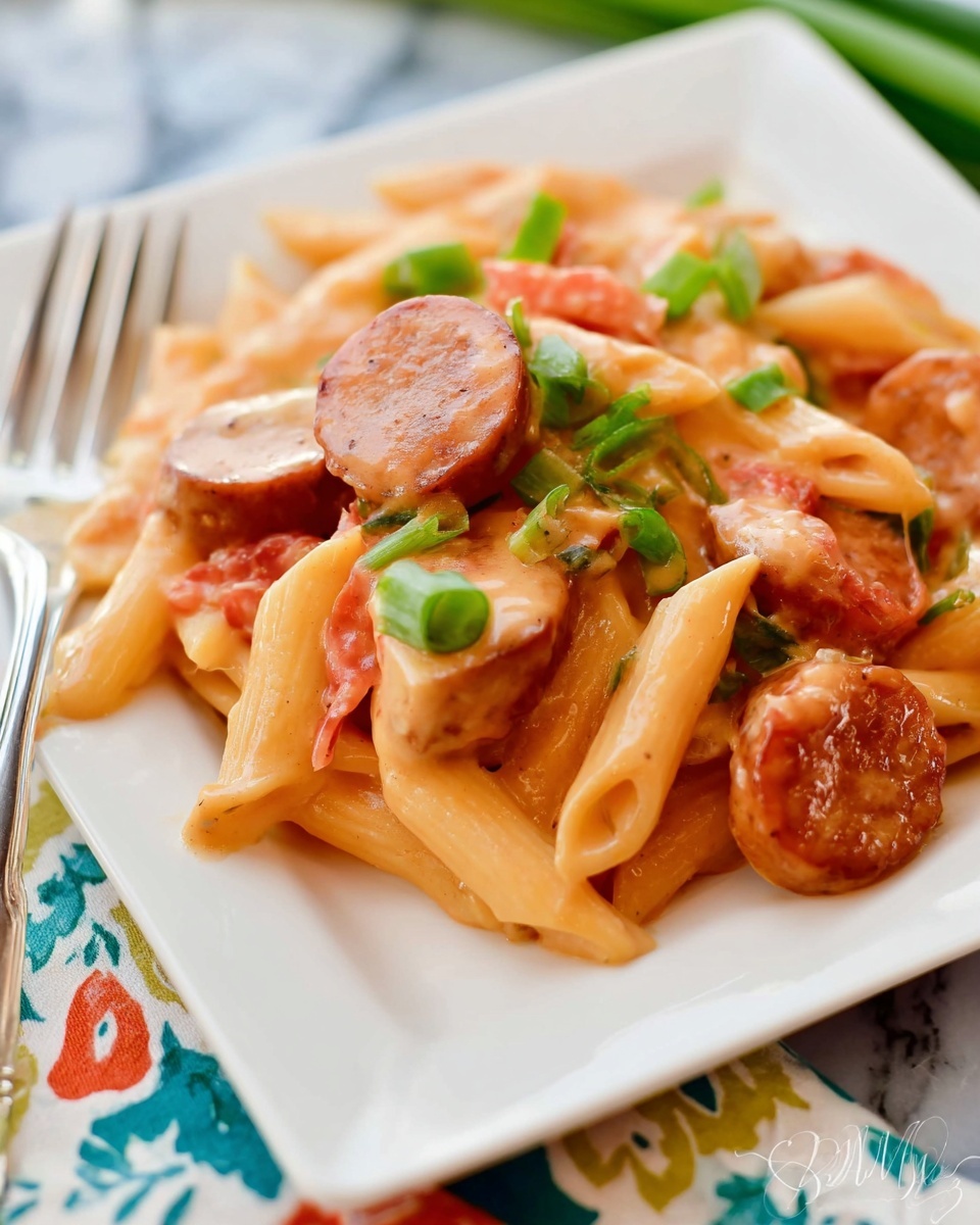 One Pot Cheesy Pasta and Sausage Recipe - Recipe Image
