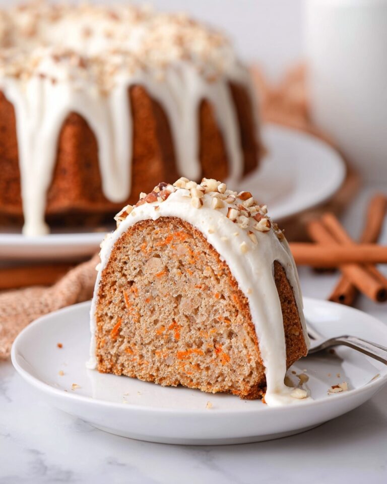 Carrot Cake Bundt Cake with Cream Cheese Glaze and Pecans Recipe