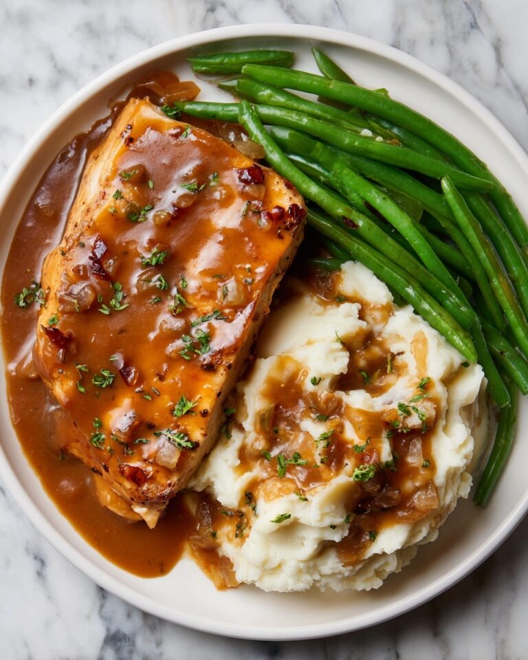 Smothered Chicken with Creamy Onion Gravy Recipe