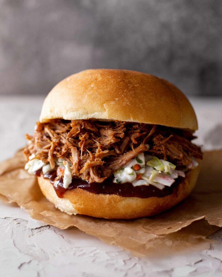 Slow Cooker Pulled Pork Sandwich with Apple Slaw Recipe