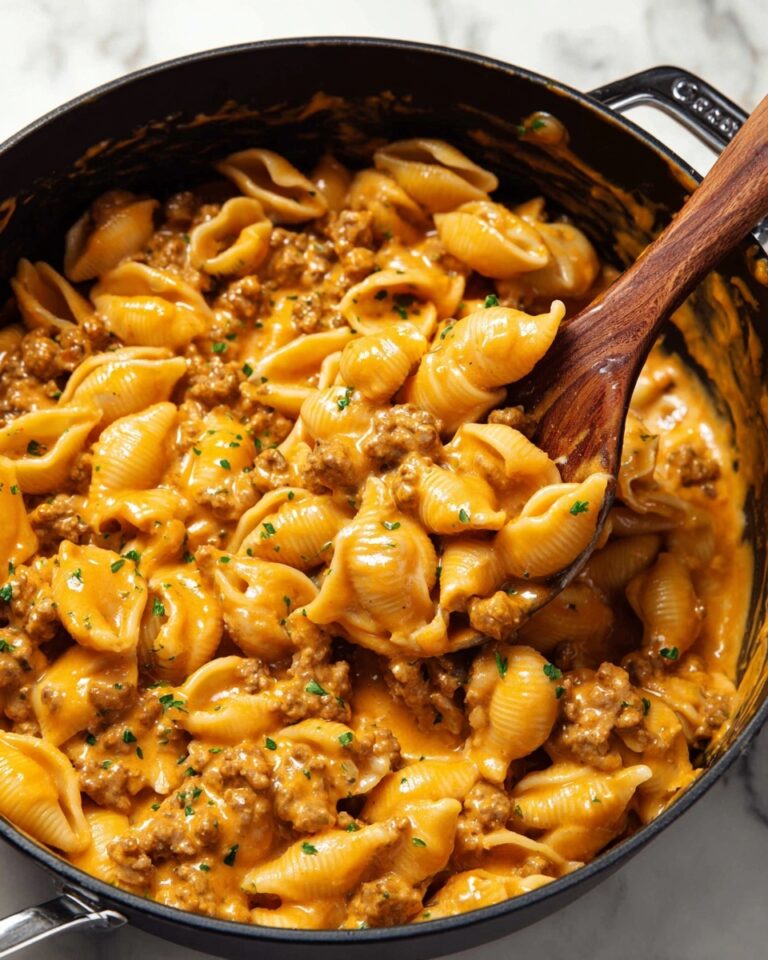 One Pot Cheesy Italian Sausage and Shells Recipe
