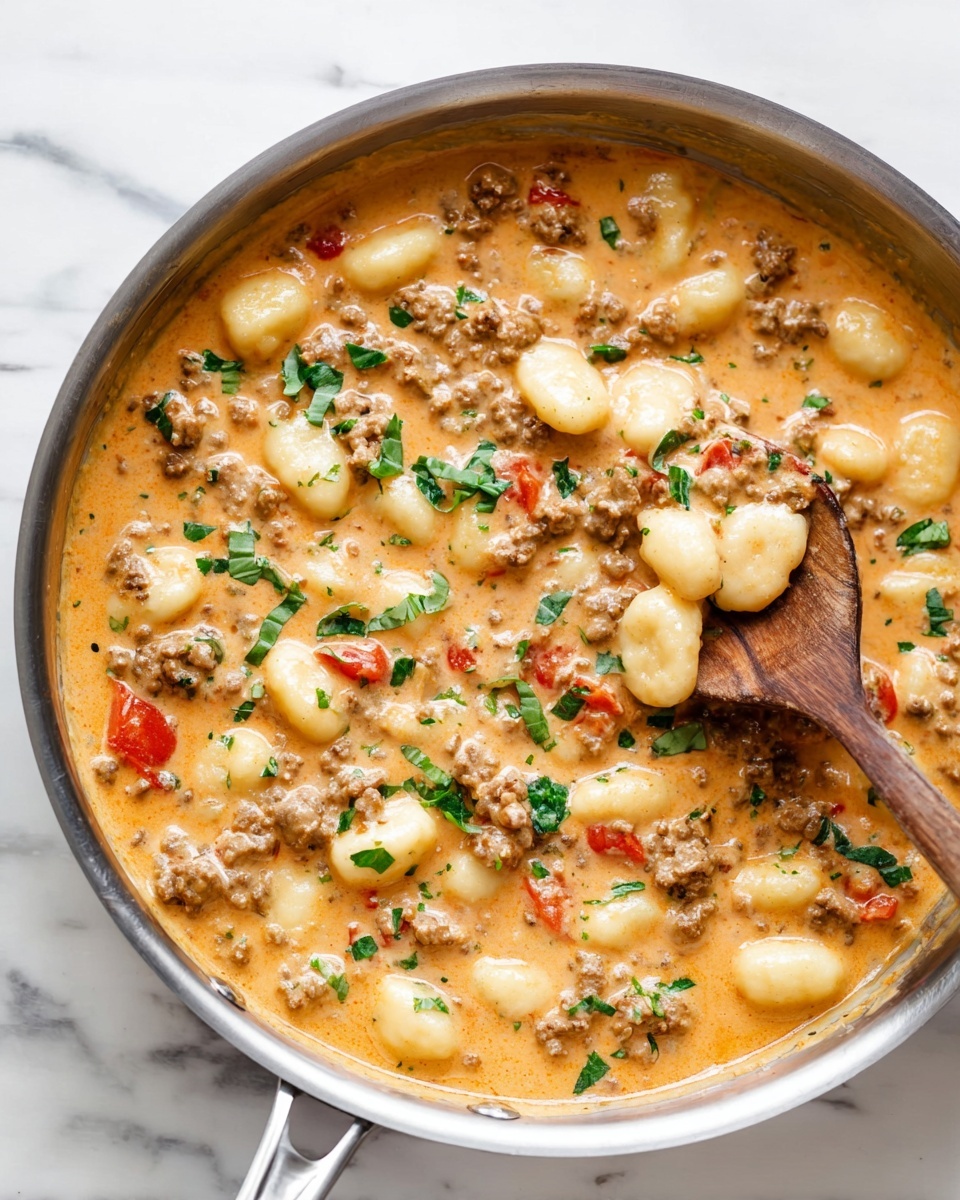 One Pan Creamy Gnocchi with Sausage Recipe - Recipe Image