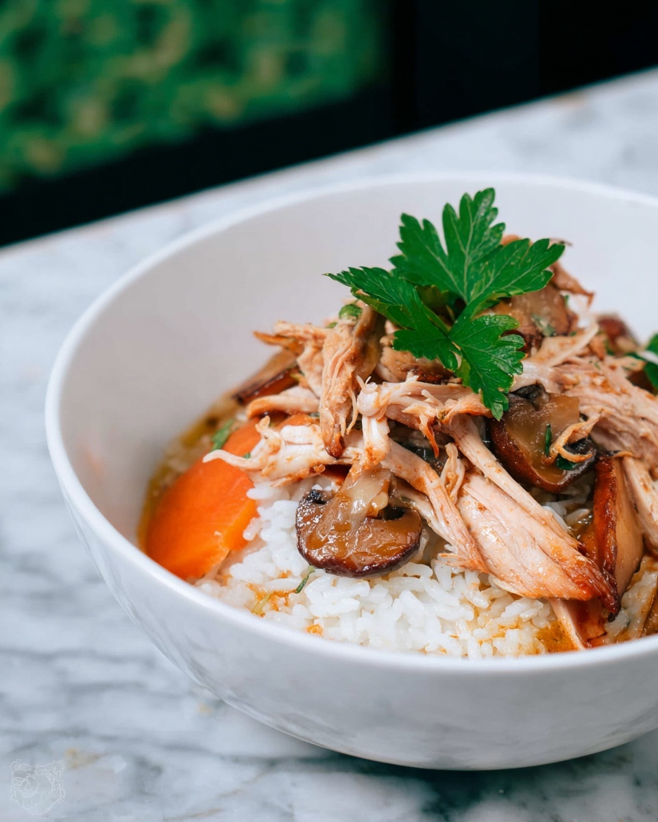 Shredded Pork in a Mushroom Sauce Slow Cooker Recipe - Recipe Image
