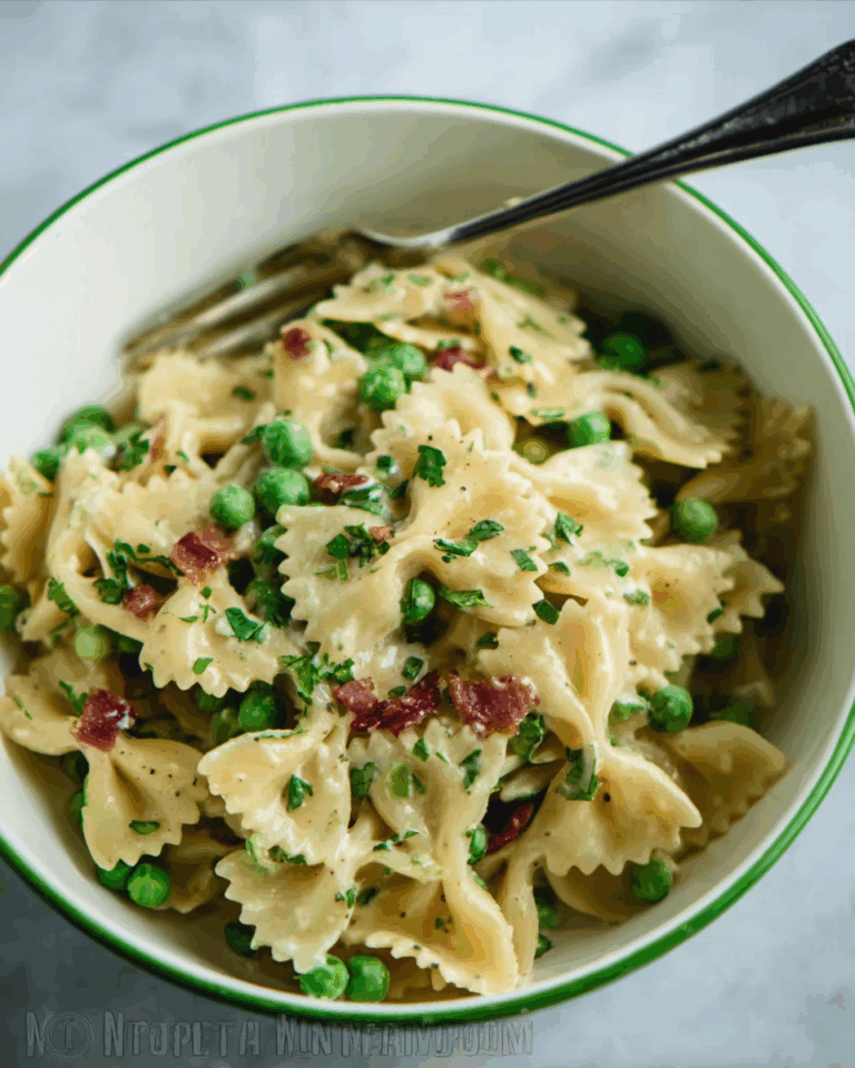Creamy Farfalle with Peas and Bacon Recipe