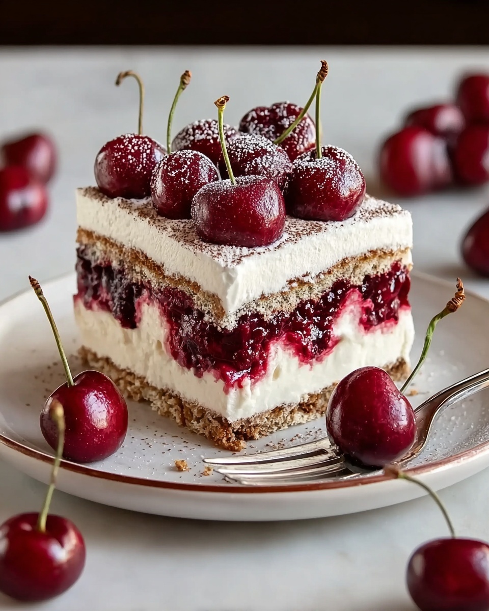 Elegant Cherry Amaretto Tiramisu Recipe - Recipe Image