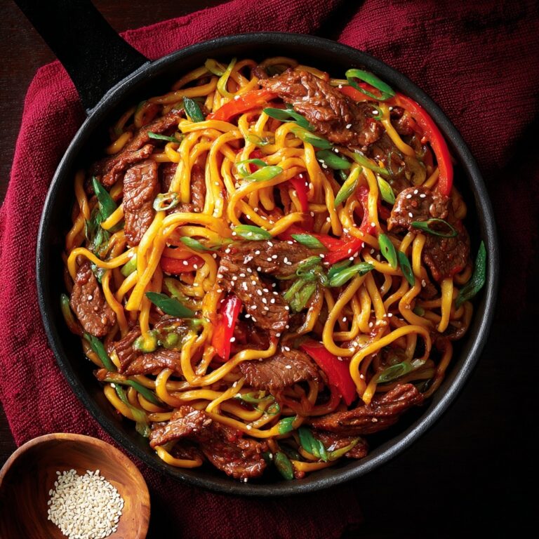 Sweet and Spicy Garlic Steak Pasta Recipe