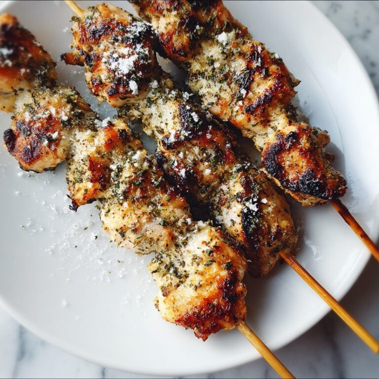 Ranch Garlic Parmesan Chicken Skewers Recipe