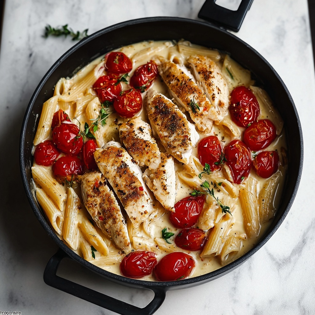 Creamy Chicken Mozzarella Pasta Recipe - Recipe Image