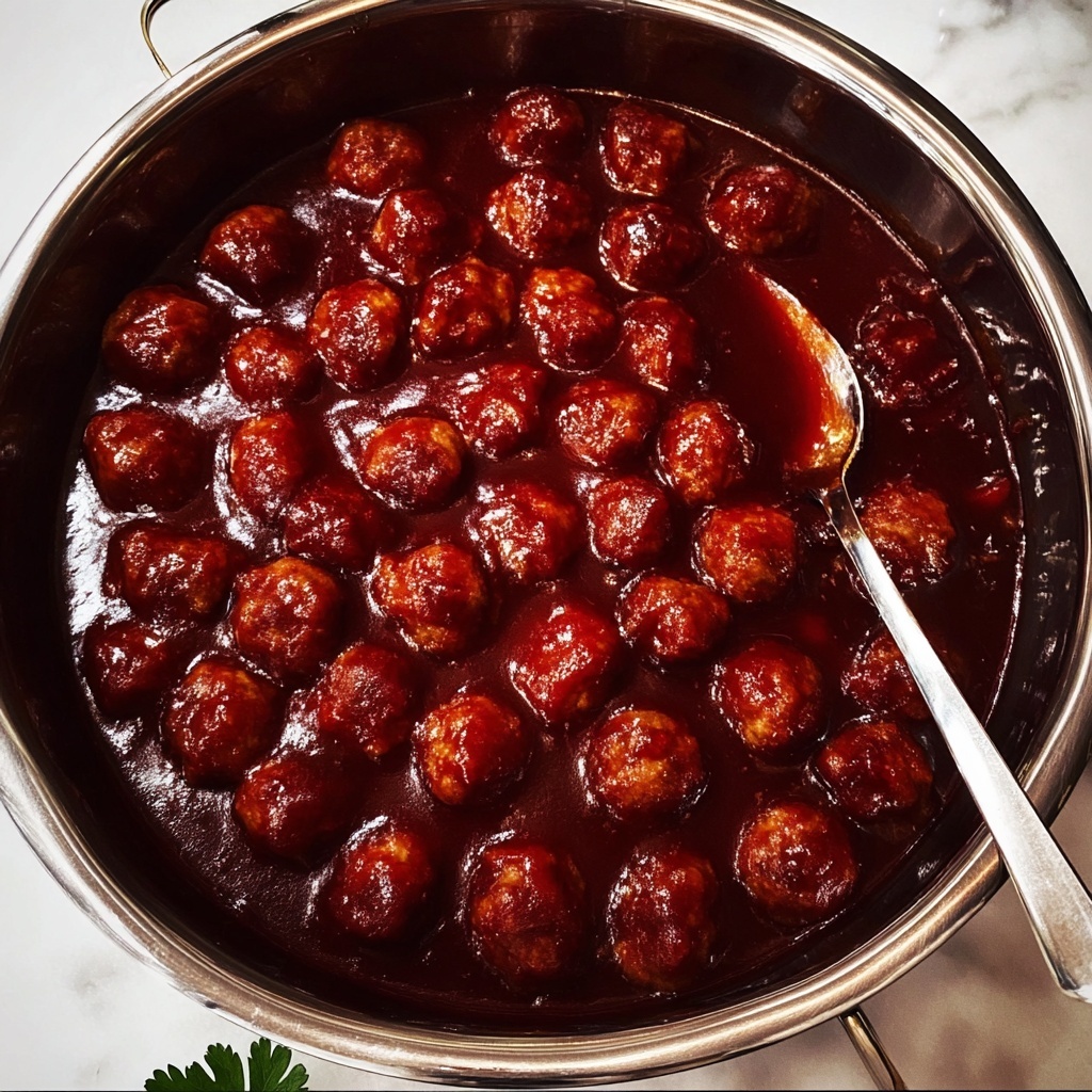 Glazed Turkey Meatballs with Grape Jelly and Chili Sauce Recipe - Recipe Image