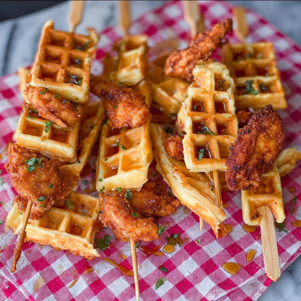 Mini Chicken and Waffles on a Stick Recipe - Recipe Image