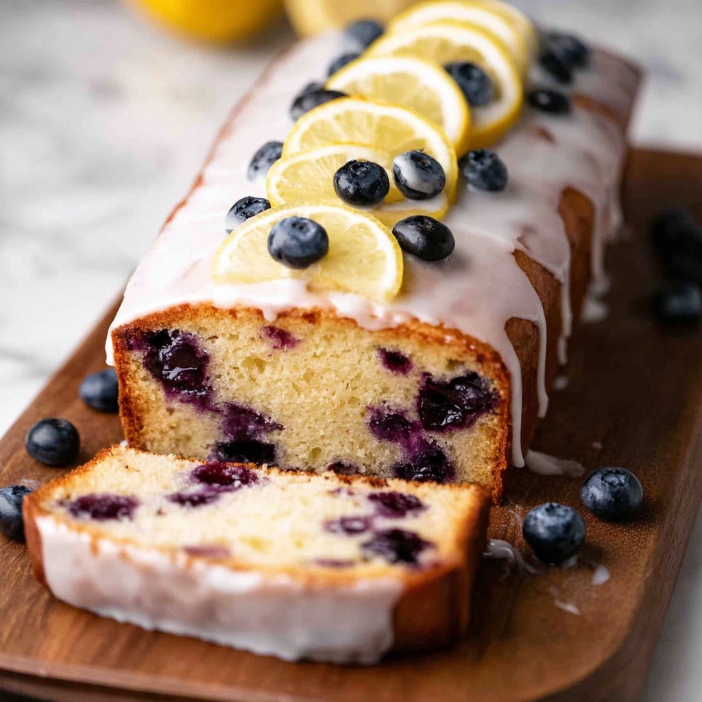 Blueberry Lemon Bread Loaf with Icing Recipe - Recipe Image