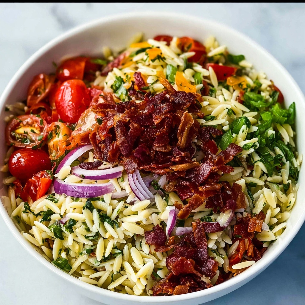 Italian Orzo Salad with Crispy Salami and Cherry Tomatoes Recipe - Recipe Image
