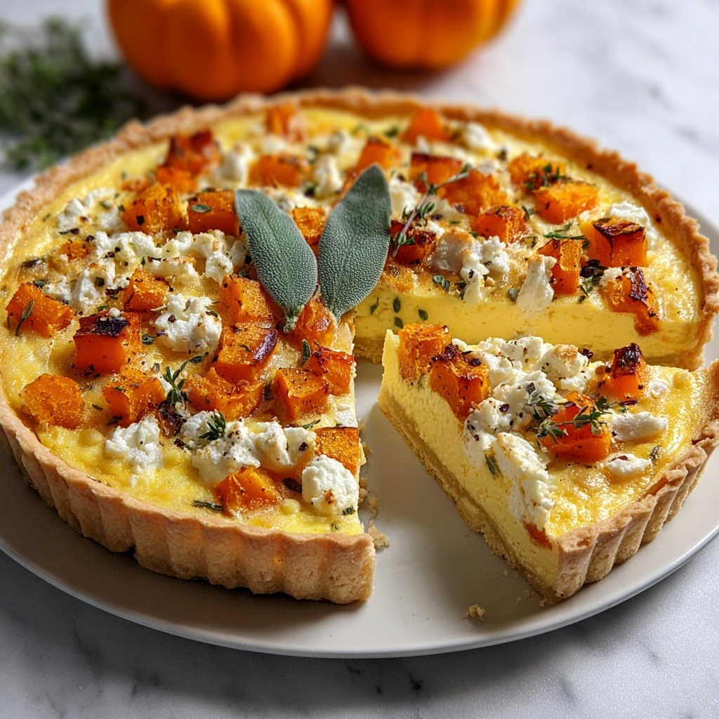 Roasted Pumpkin and Feta Sage Quiche Recipe - Recipe Image