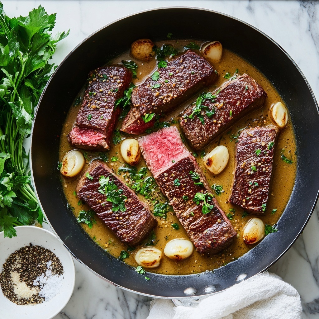 Pan-Seared Ribeye Steak with Herb Butter Lemon Sauce Recipe - Recipe Image