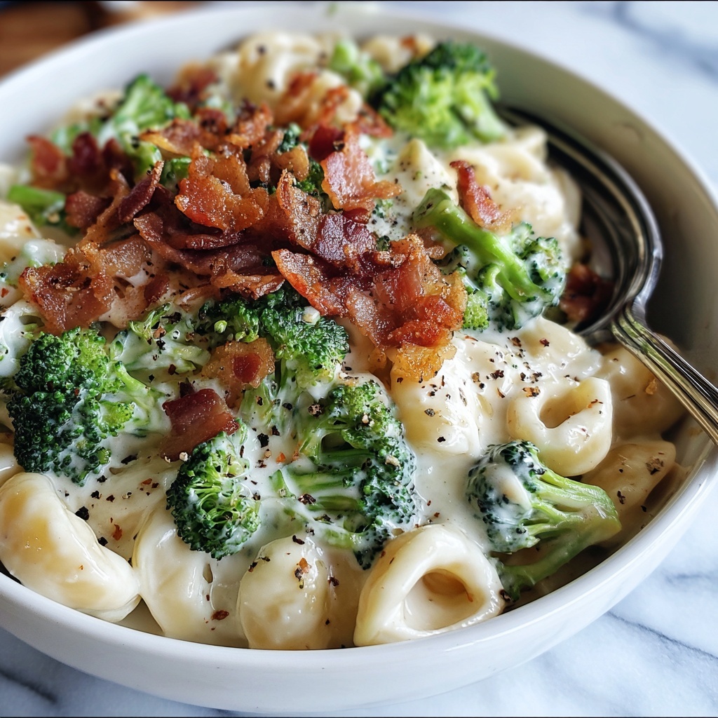 Creamy Bacon Broccoli Pasta Salad Recipe - Recipe Image