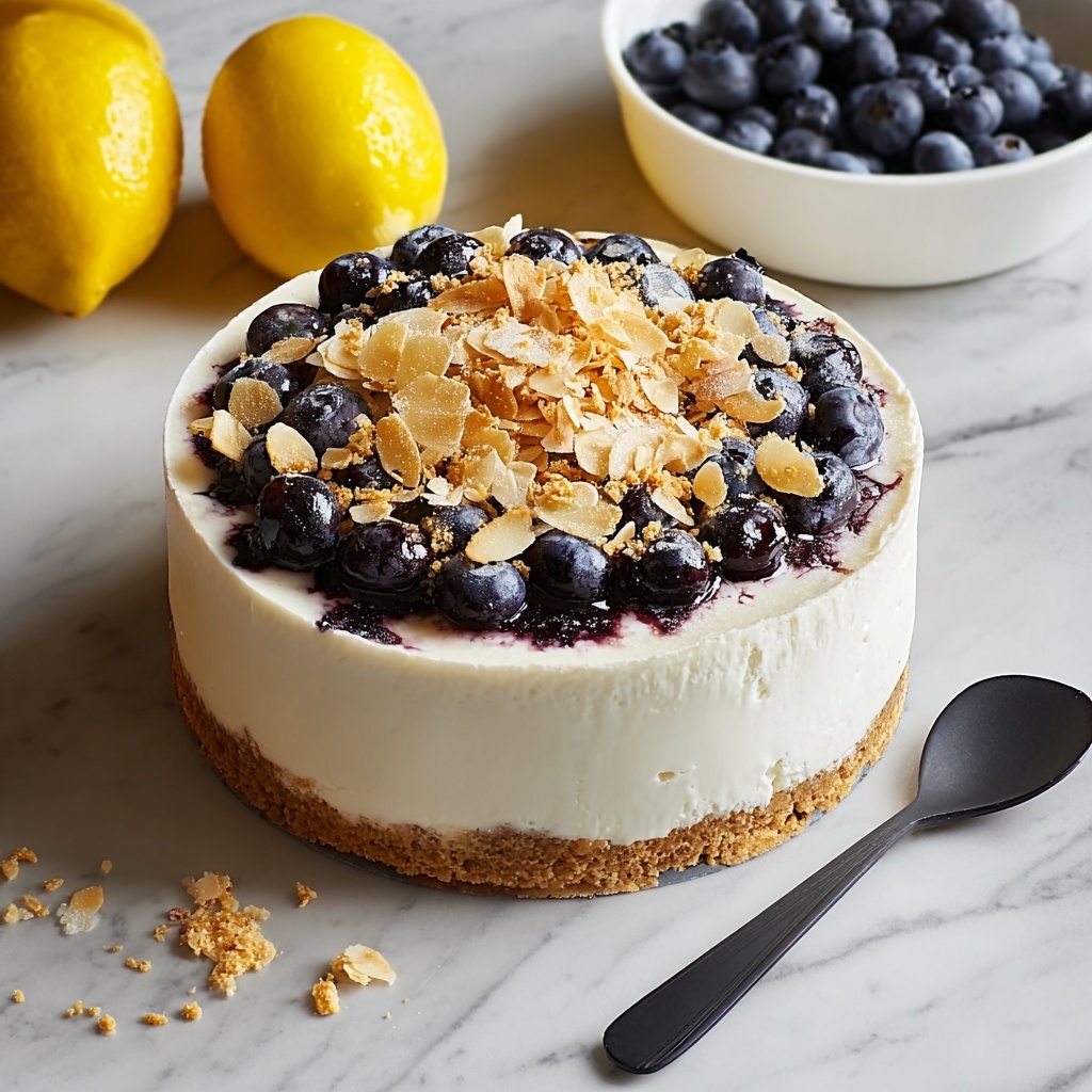 No-Bake Lemon Dazzling Blueberry Cream Cake Recipe - Recipe Image