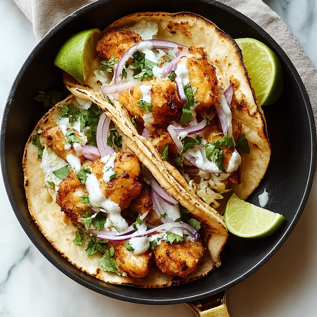 Crispy Baja Fish Tacos with Cabbage, Cilantro, and Lime Recipe - Recipe Image
