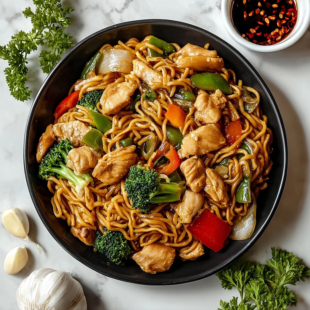 Chicken Chow Mein with the Best Chow Mein Sauce Recipe - Recipe Image