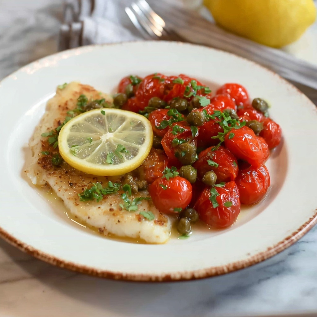 Pan-Fried Grouper with Blistered Cherry Tomatoes and Feta Recipe - Recipe Image