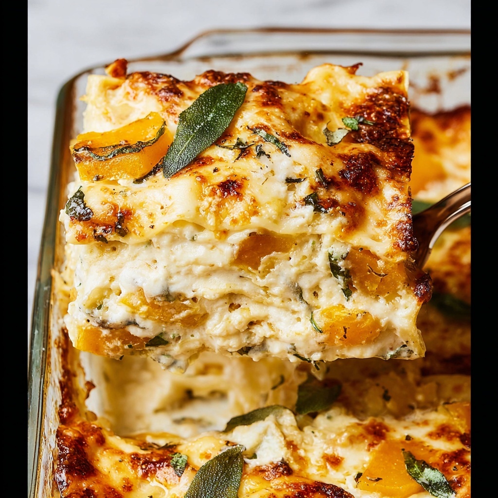 Butternut Squash and Spinach Lasagna with Sage and Nutmeg Recipe - Recipe Image