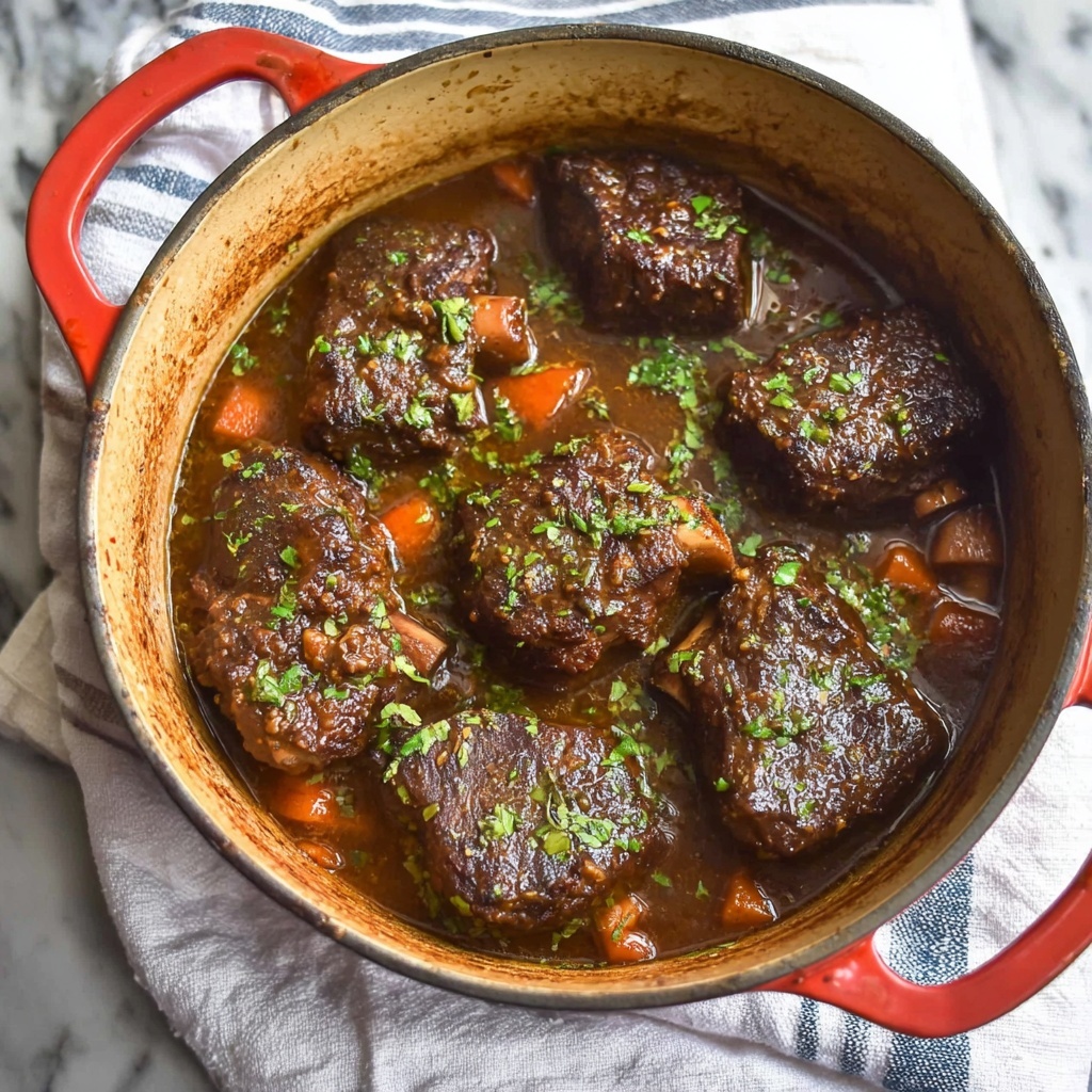 Dutch Oven Honey Bourbon Short Ribs Recipe - Recipe Image
