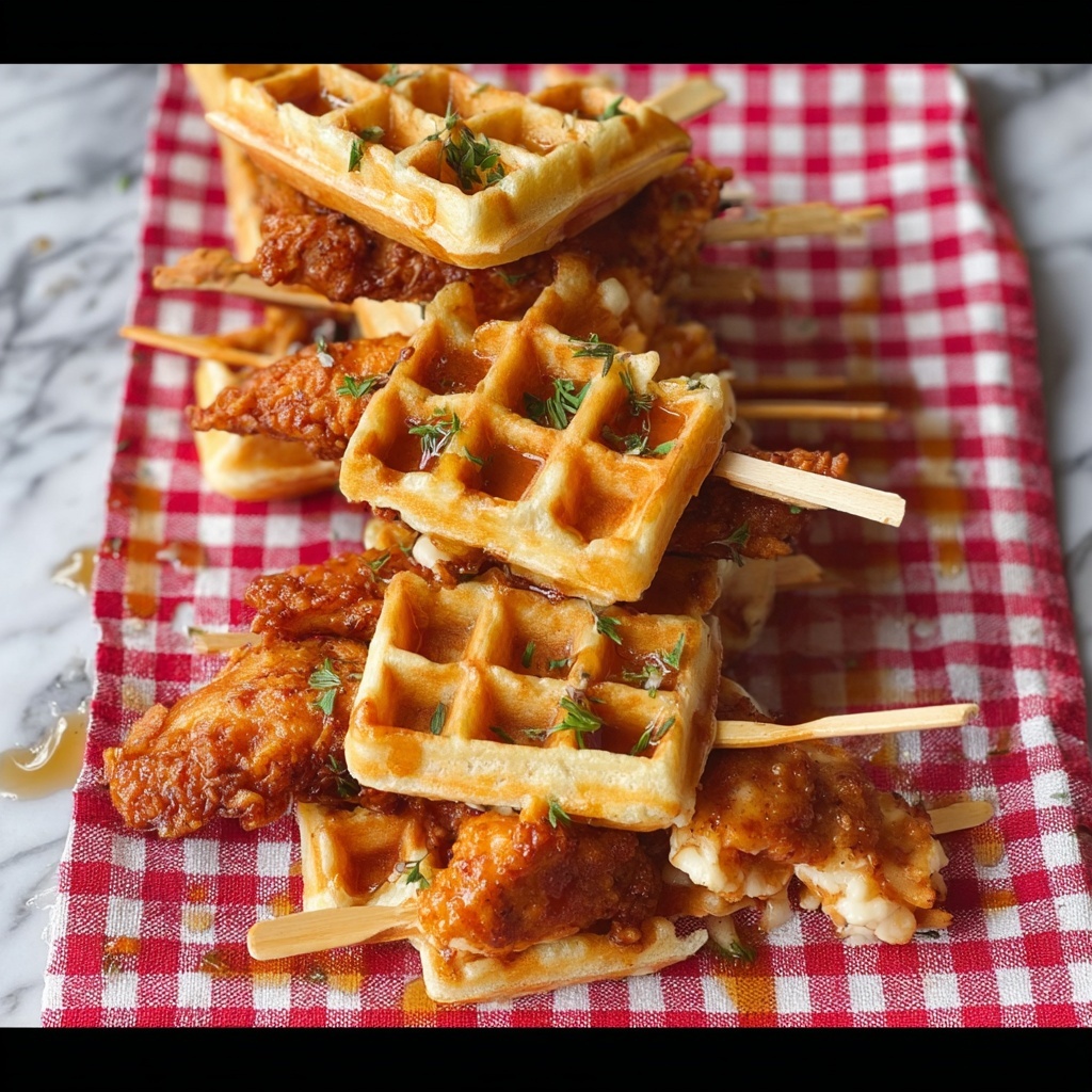 Mini Chicken and Waffles on a Stick Recipe - Recipe Image