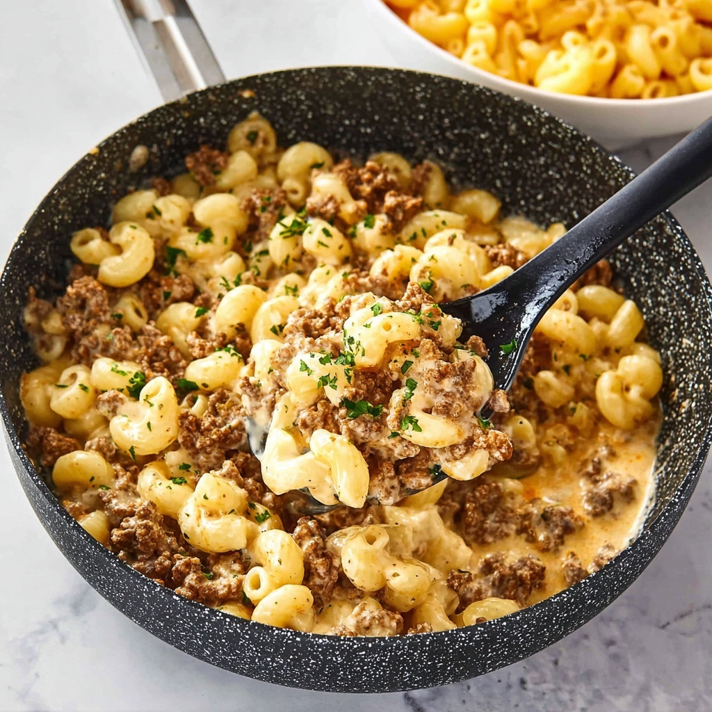 Creamy Hamburger Helper with Cheddar Cheese Recipe - Recipe Image