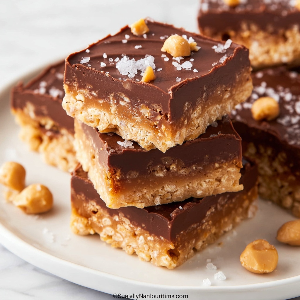 Chocolate Caramel Cereal Bars Recipe - Recipe Image