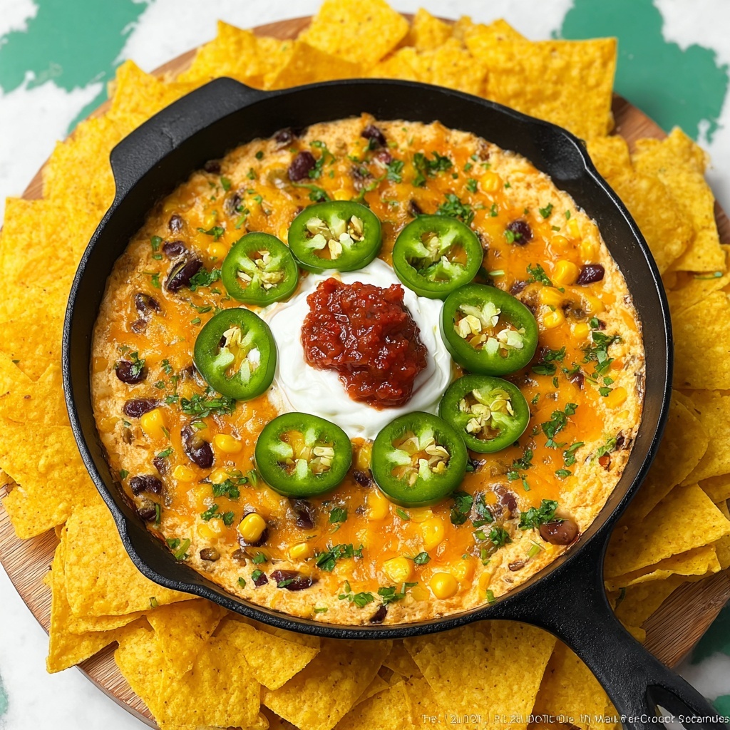 Creamy Chicken Enchilada Dip with Black Beans and Corn Recipe - Recipe Image