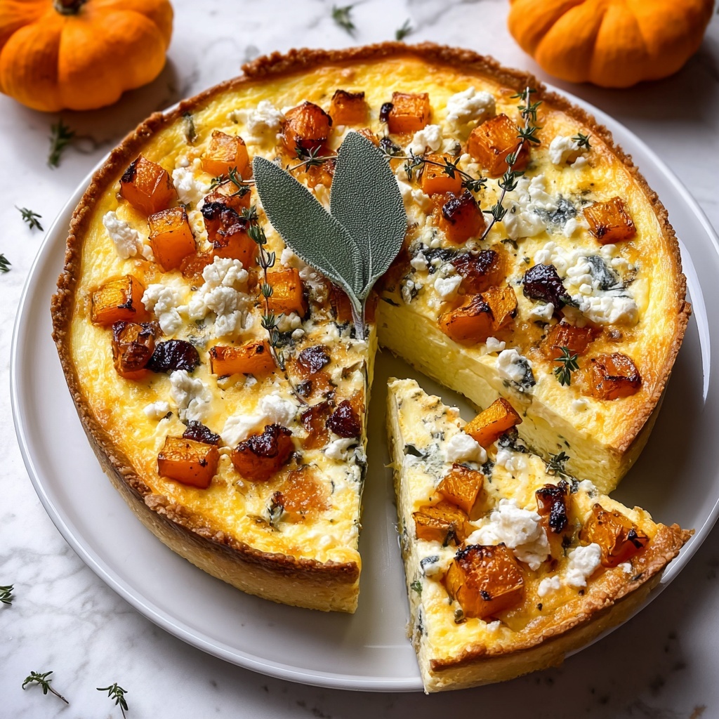 Roasted Pumpkin and Feta Sage Quiche Recipe - Recipe Image