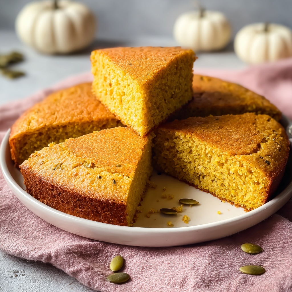 Savory Spiced Baked Pumpkin Cornbread Recipe - Recipe Image