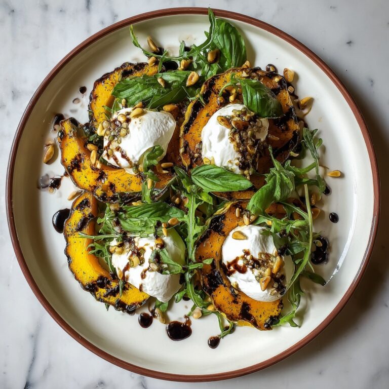 Roasted Pumpkin with Burrata, Balsamic Glaze, and Toasted Pine Nuts Recipe